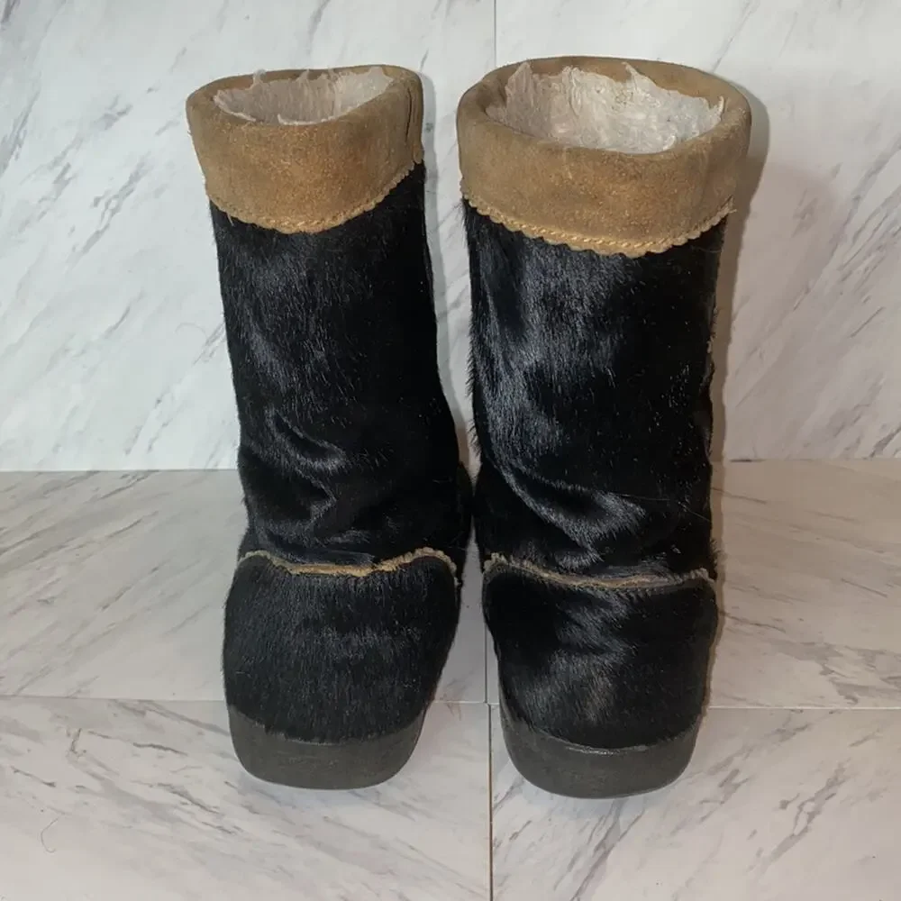 Vintage Tecnica Italian Goat Fur Lined Boots 40